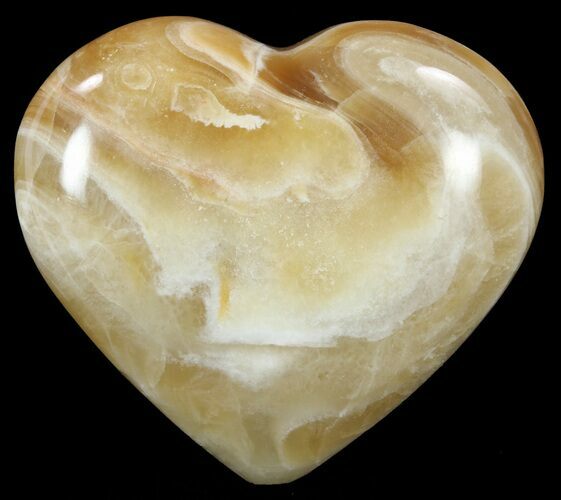 Polished, Brown Calcite Heart - Madagascar #62531
